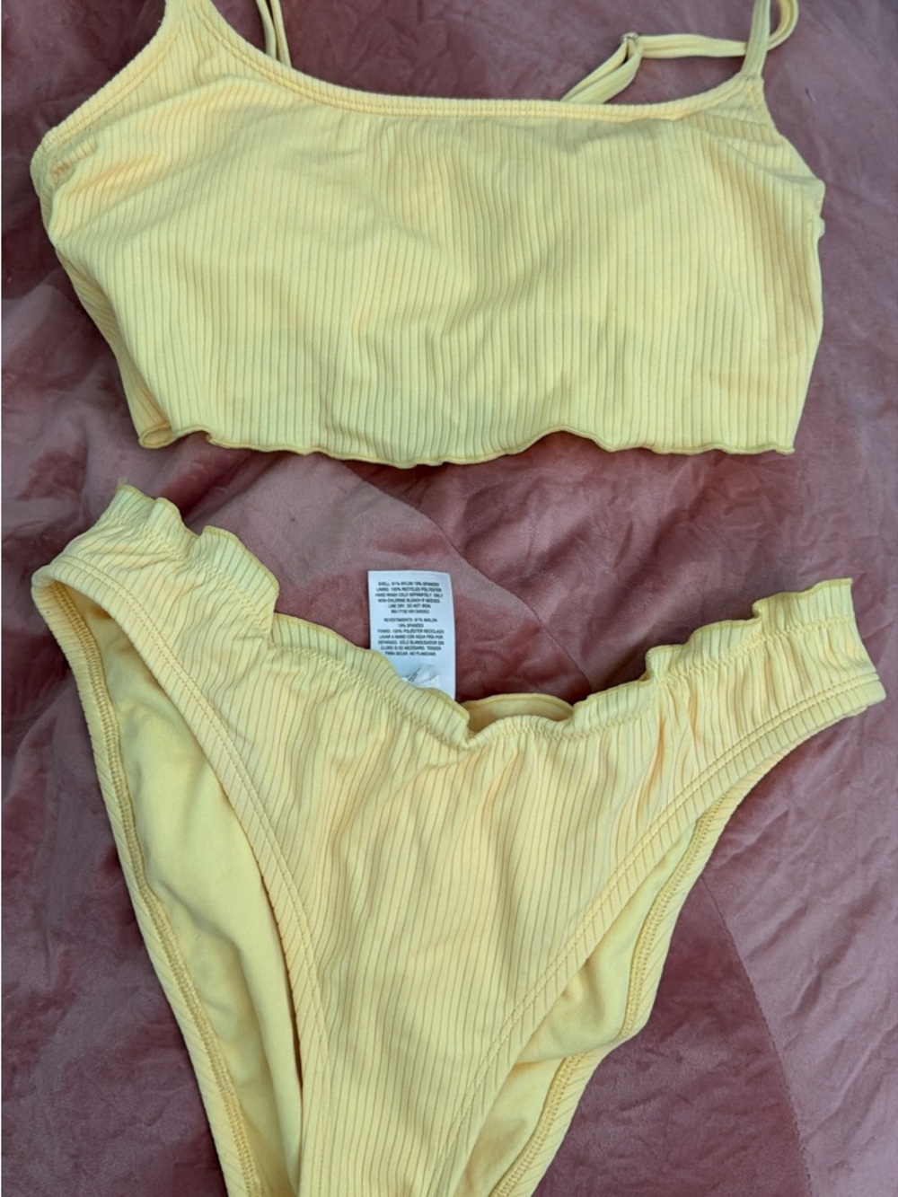 Target: wild fable Yellow Ribbed Bikini Set